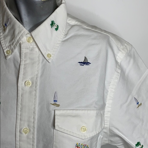 Ralph Lauren Vintage Black Label Aloha Size Medium Slim Fit Button Up - Picture 2 of 8